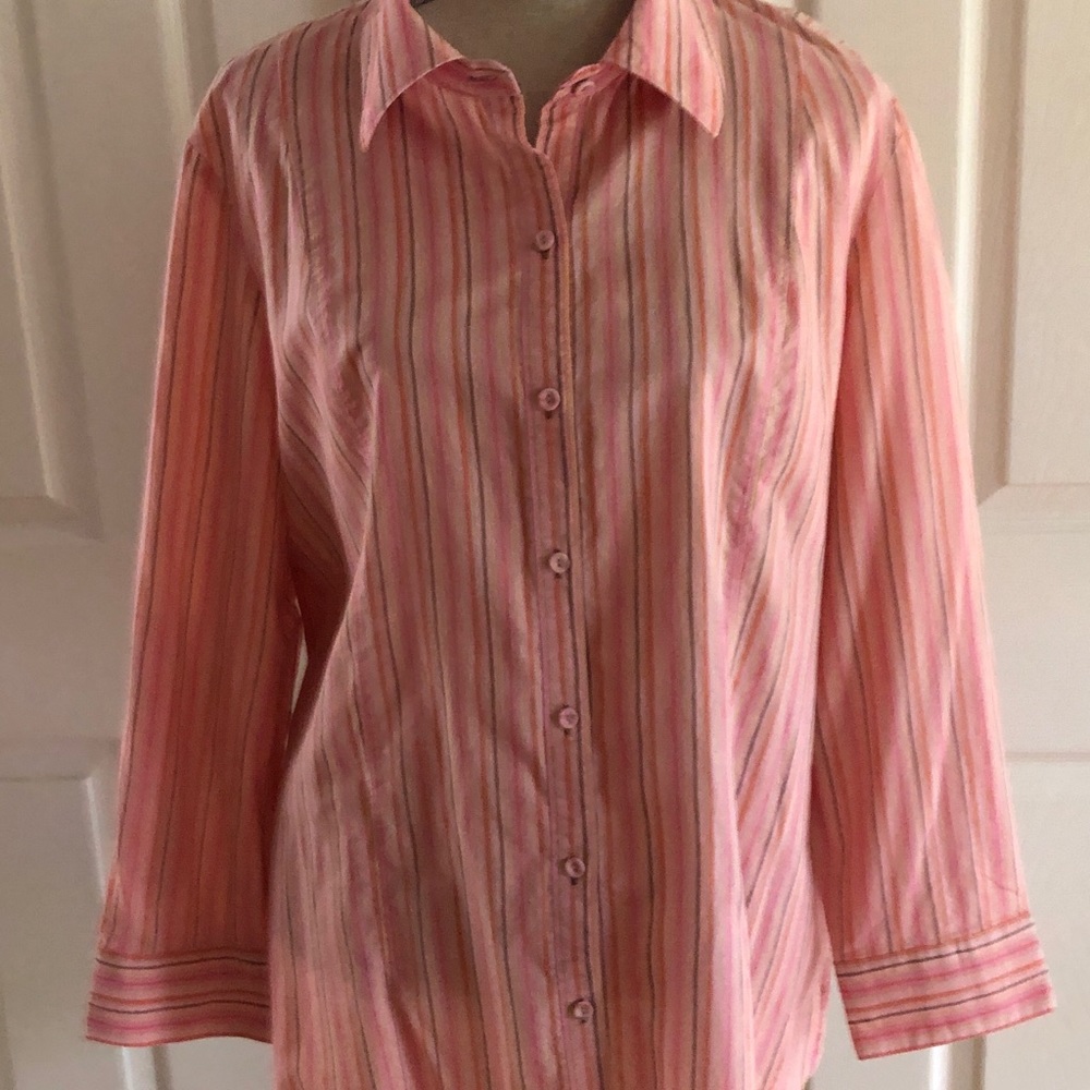Women's Sigrid Olsen Long Sleeve Cotton Blouse 1X
